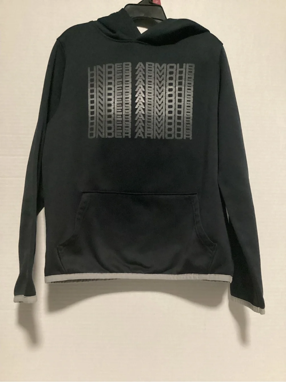 Under Armour kids YSM Black Crewneck Hoodie with Reflective Logo
